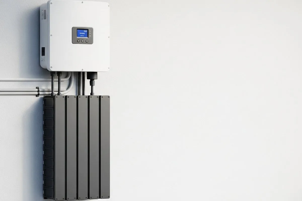 Home battery storage system with wall-mounted inverter