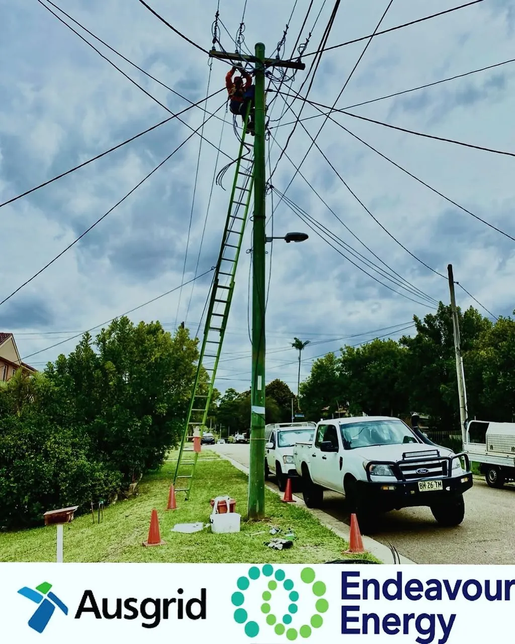 Level 2 pole work — Ausgrid & Endeavour Energy authorised